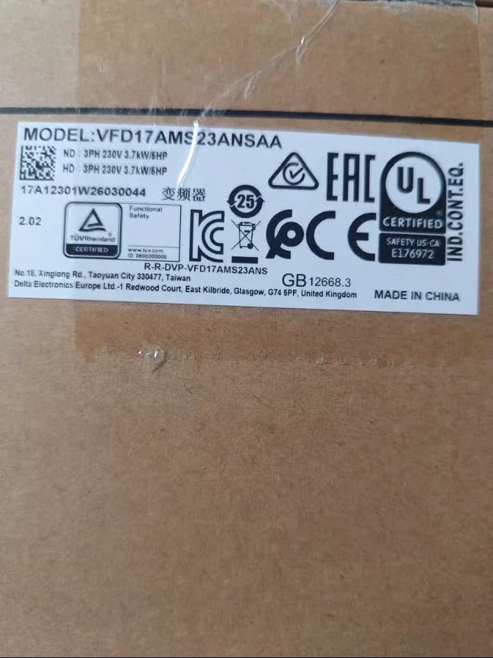 100% visiškai naujas originalus ir originalus Delta VFD17AMS23ANSAA 3,7KW trifaziai 220V dažnio keitikliai Pavaros servo variklis