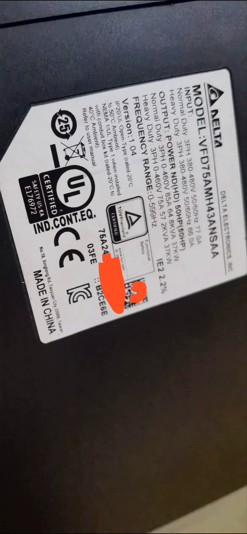 100% visiškai naujas originalus ir originalus Delta VFD75AMH43ANSAA(37KW) Dažnio keitikliai Pavaros servo variklis