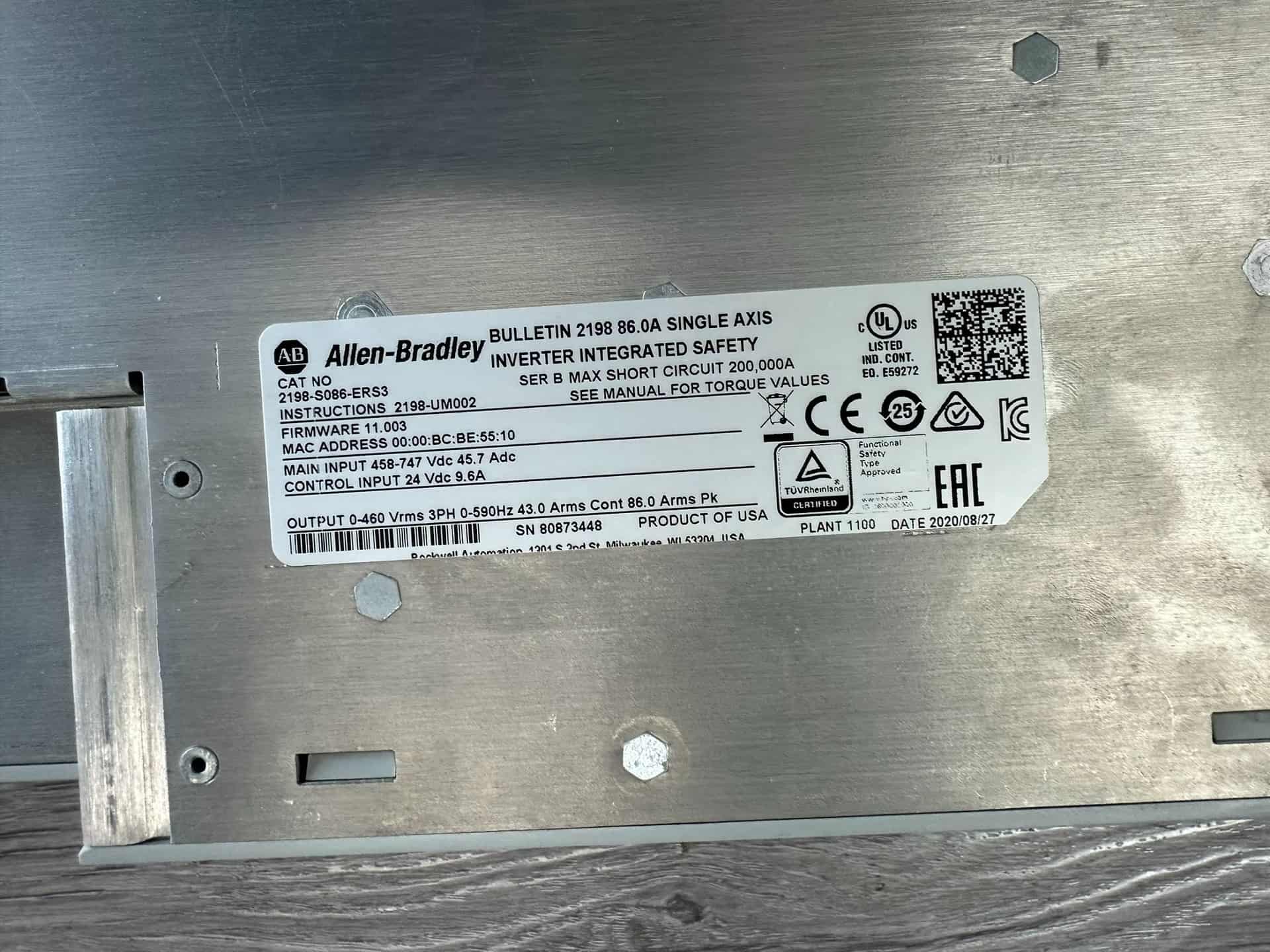 2198-S086-ERS3 Kinetix 5700 servo, visiškai naujas ir originalus