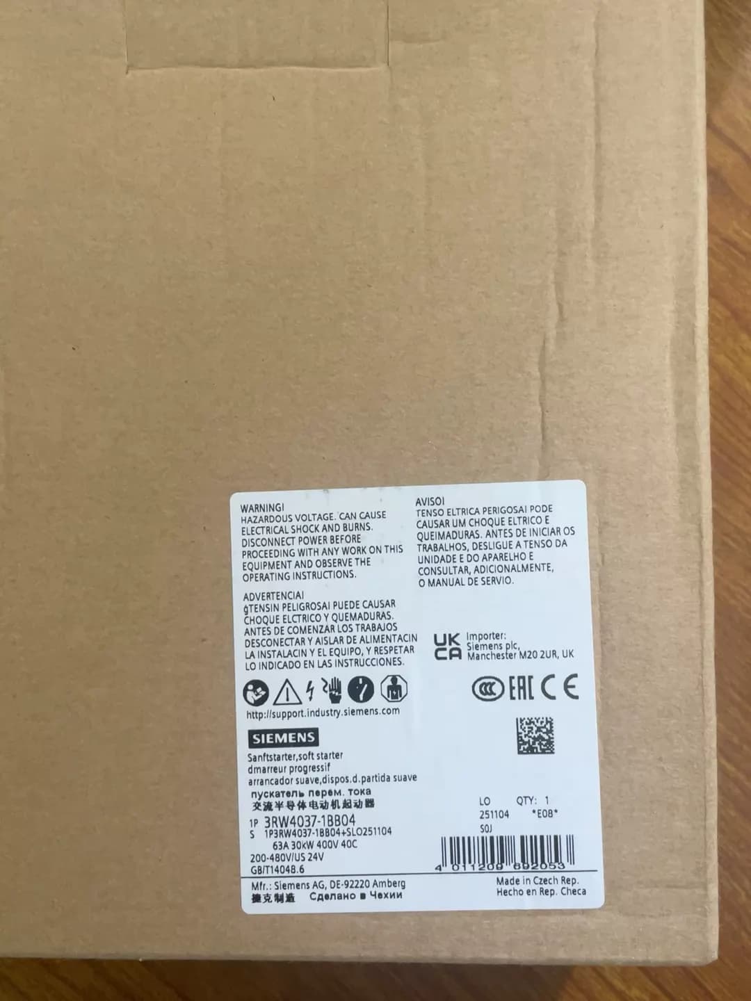 Visiškai naujas, originalus, gamyklinis Siemens 3RW4037-1BB04 minkštas starteris SIRIUS SOFT STARTER