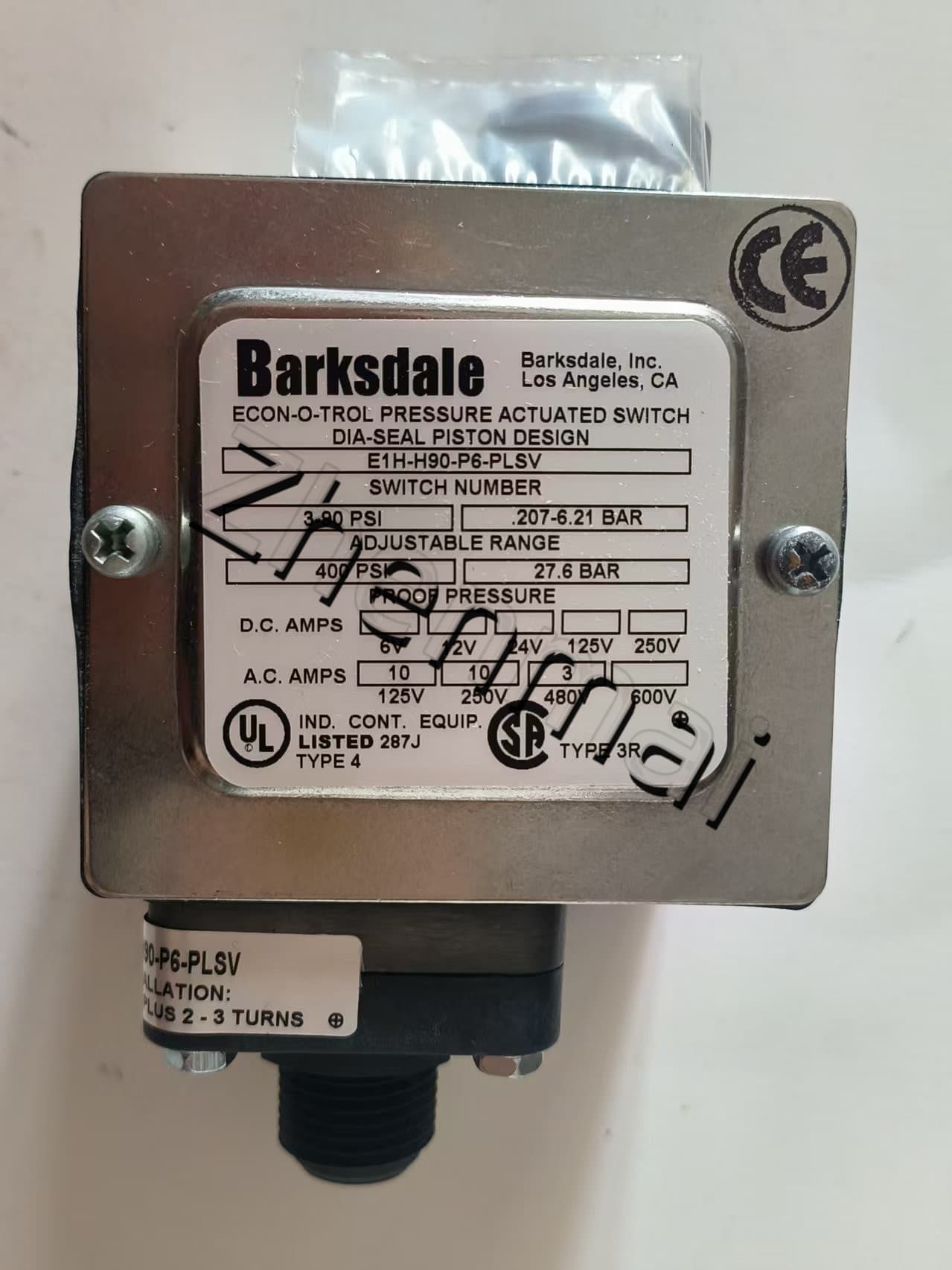 Visiškai naujas originalus Barksdale E1H-H90-P6-PLSV slėgio jutiklis Lygio jungiklis Srauto jungiklis Slėgio jungiklis Greitas pristatymas